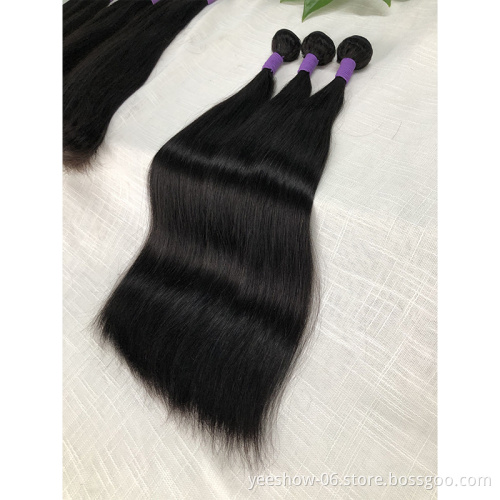 wholesale factory  Double Drawn bone straight human hair with closure Virgin woman hair bundles Human Hair Extensions